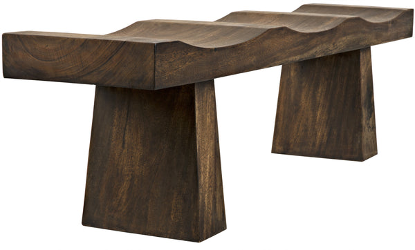 Shibumi Munggur Wood Bench with Clear Flat Coat Finish
