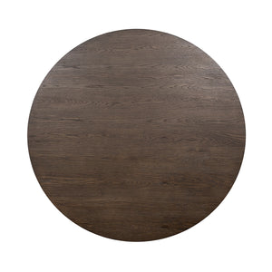 Tiber Solid Wood Round Dining Table, Cream Washed/Toasted Brown, 55"