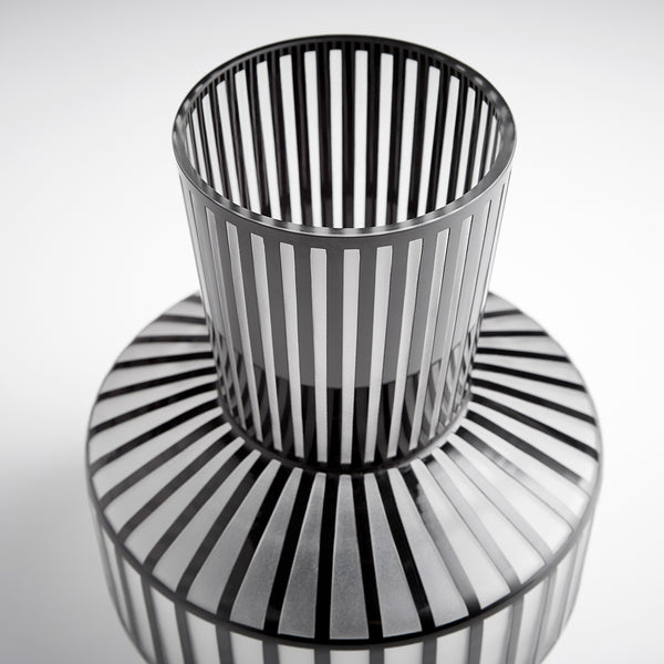 Lined Up Vase in Black