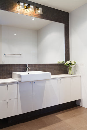 Bleeker Street 3 Light Vanity in Matte Black + Brushed Nickel Finish