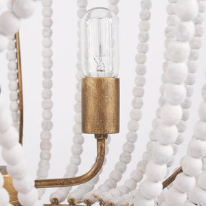 Rhone Gold Metal and Wood Beaded Chandelier