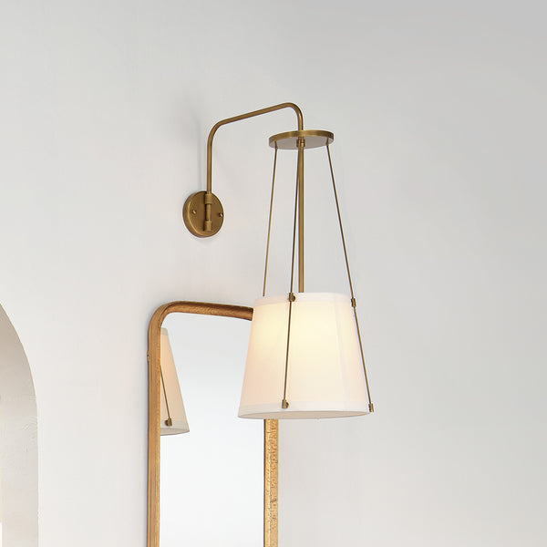  California 1-Light Wall Sconce, Antique Brass