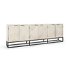 Flint Solid Wood 6Dr Cabinet with Black Iron Base - Coastal White