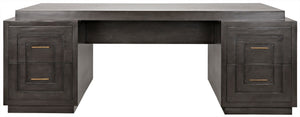 Mentor Pale Mahogany and Veneer Desk with Brass Pulls