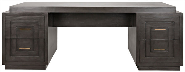 Mentor Pale Mahogany and Veneer Desk with Brass Pulls