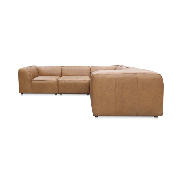 Moe's Form L-Shaped Modular Sectional in Sonoran Tan Leather