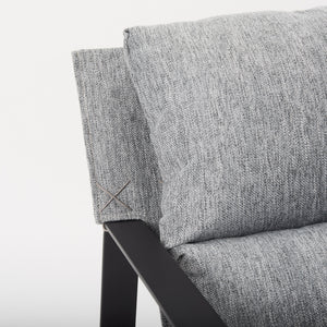 Guilia Castlerock Gray With Metal Frame Sling Accent Chair