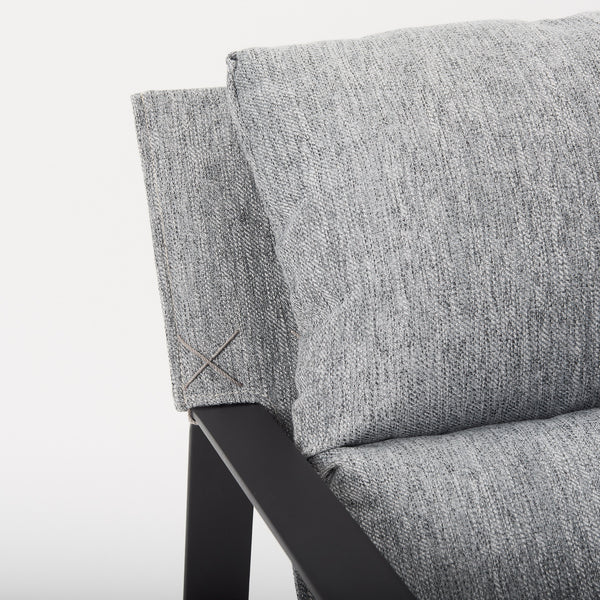 Guilia Castlerock Gray With Metal Frame Sling Accent Chair