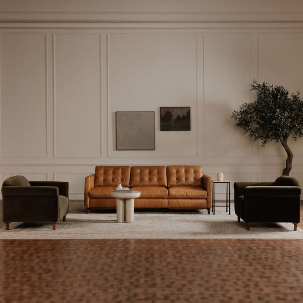 Moe's Bridgers Power Recliner Sofa Tan Leather