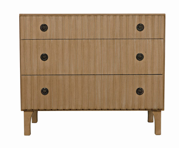 Daryl Mahogany Dresser with Brass Pulls in Weathered Finish
