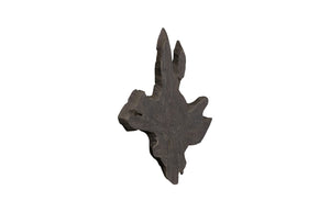 Freeform Teak Wall Slice, Medium, Dark Gray