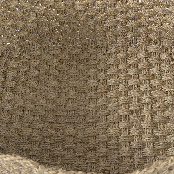 Emra 17.3L x 11.8W x 7.9H (Set of 3) Light Brown Seagrass Rectangular Basket W/ Handles