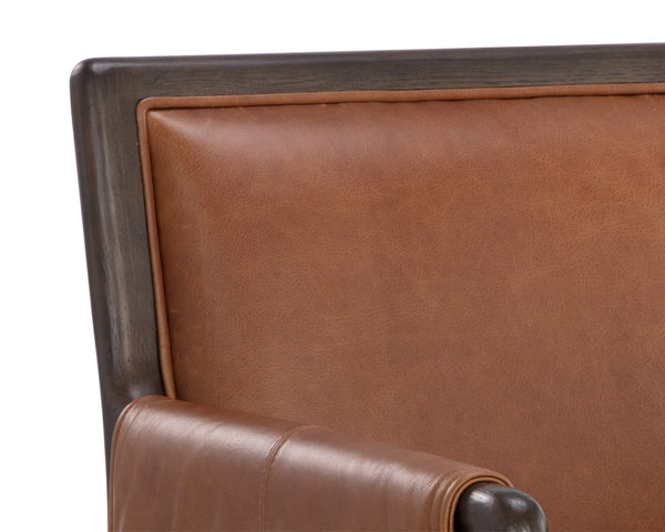 MAUTI DINING ARMCHAIR - BROWN - SHALIMAR TOBACCO LEATHER