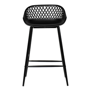 Piazza Outdoor Counter Stool Black - Set of Two