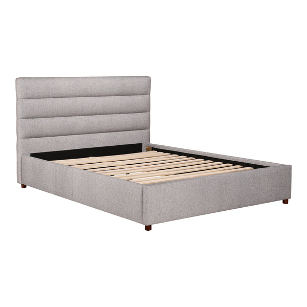 Moe's Takio Queen Bed in Light Grey Upholstery