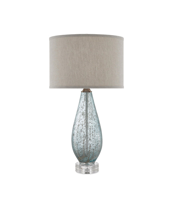 Optimist Table Lamp In Pale Blue Speckle