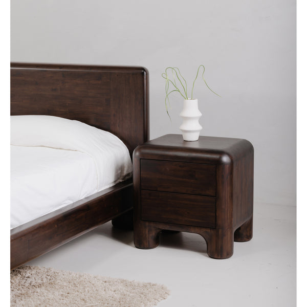Moe's Rowan Nightstand Dark Brown Acacia
