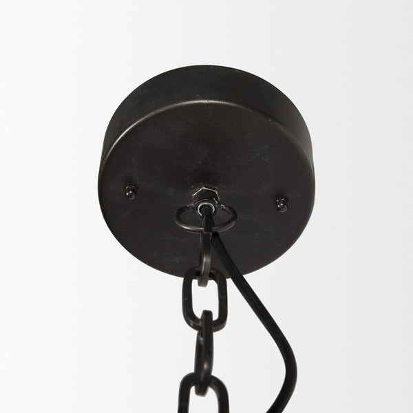 Selma Black Wood Bead and Metal Chandelier