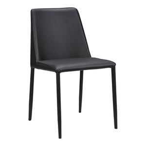 Nora Dining Chair Set in Black Vegan Leather