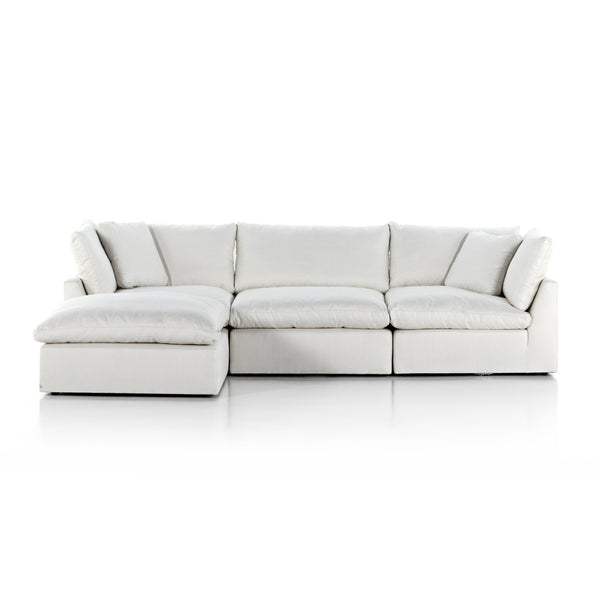 Stevie 3Pc Laf Sec Sofa W/Ottoman In Ivory