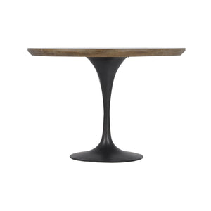 Powell Dining Table 42" - Patchwork Brass-Clad Top