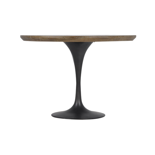 Powell Dining Table 42" - Patchwork Brass-Clad Top
