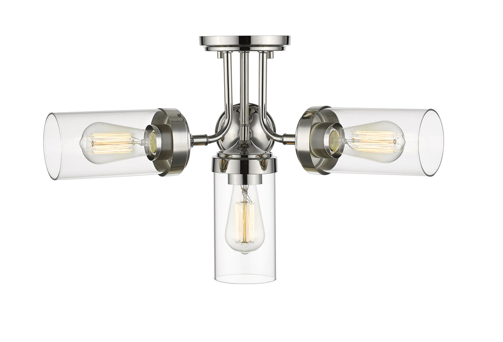 Calliope 4 Light Semi Flush Mount in Polished Nickel Finish
