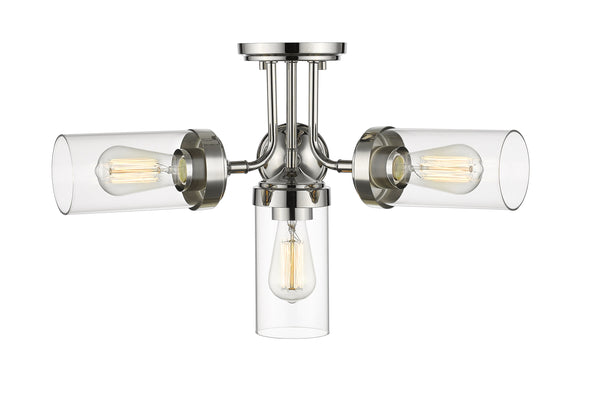 Calliope 4 Light Semi Flush Mount in Polished Nickel Finish