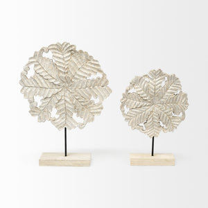 Kamara II (Large) 16L x 4W White Washed Wood W/Antiqued Silver  Botanical Decorative Object