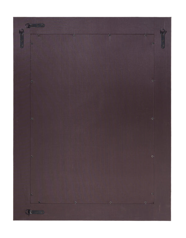 Cross Stitch Rectangle Hide Wall Mirror, White
