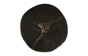 Cast Petrified Wood Stool In Black & Gold