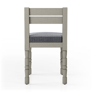 Waller Outdoor Dining Chair In Grey/Navy