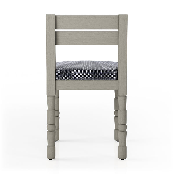 Waller Outdoor Dining Chair In Grey/Navy