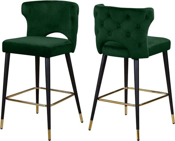 Allan Stool In Green Velvet