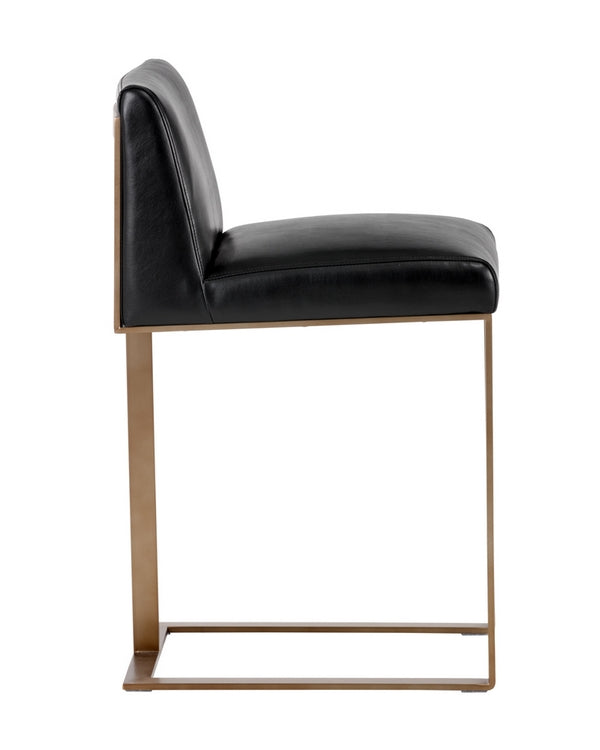 Dean Counter Stool - Antique Brass - Cantina Black