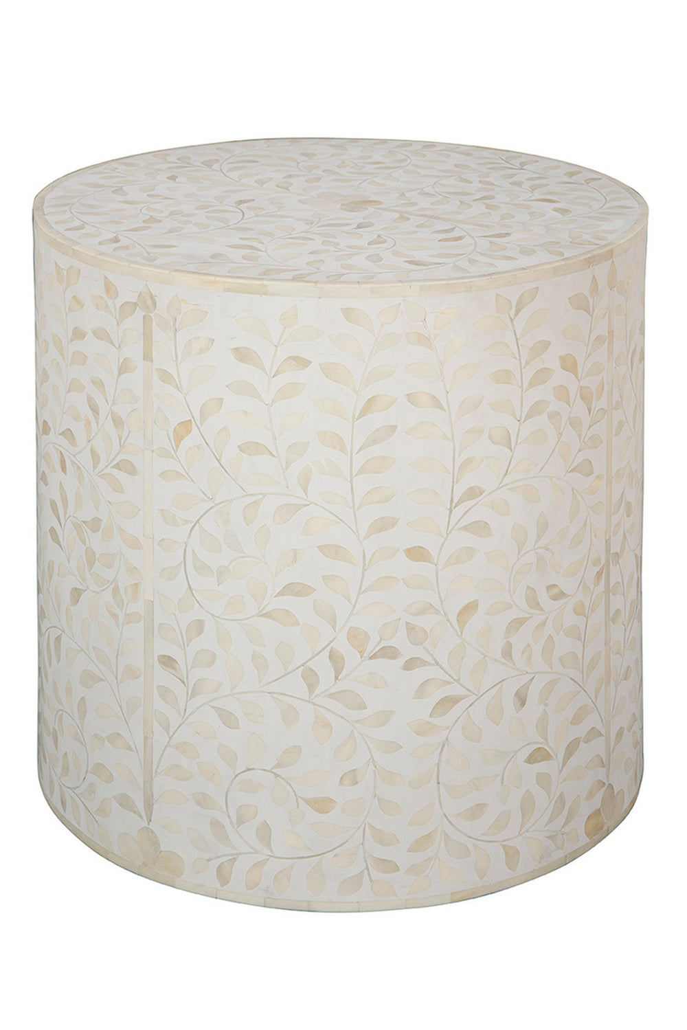 White Shell End Table