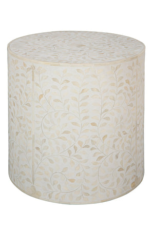 White Shell End Table