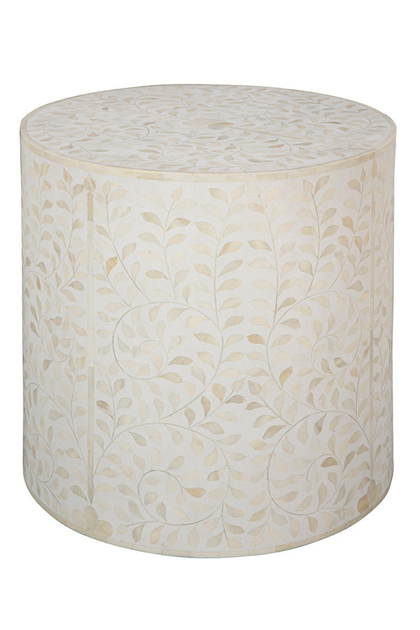 White Shell End Table