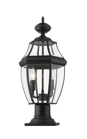 Westover 2 Light Outdoor Pier Mounted Fixture in Black Finish