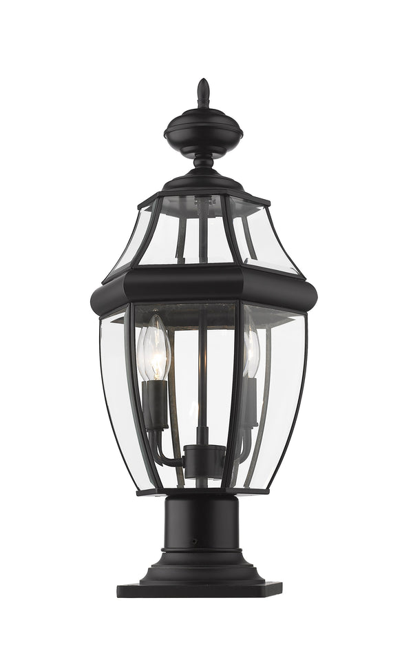 Westover 2 Light Outdoor Pier Mounted Fixture in Black Finish