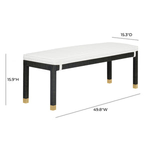 Amara Charcoal Woven Rattan Bench