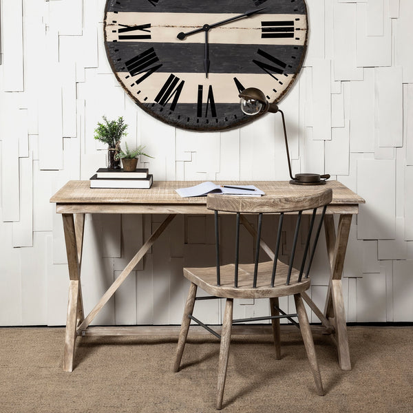 Tracy 54L x 28W Natural X Frame Wood Office Desk