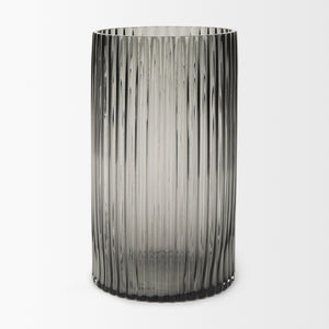 Dawn Tall Smokey Black Glass Vase