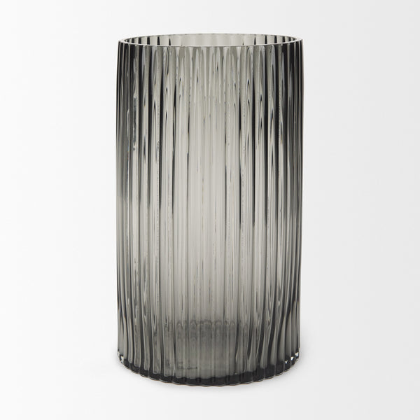 Dawn Tall Smokey Black Glass Vase