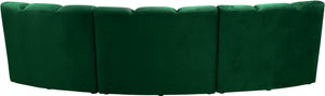 Lynda 3pc. Modular Sectional In Green Velvet