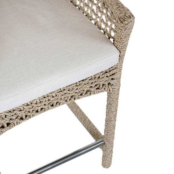 Brisbane Woven Frame Counter Stool with Olefin Cushion