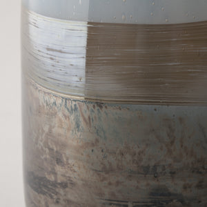 Nasser II Large Blue/Gold/Chrome Urn Style Glass Vase