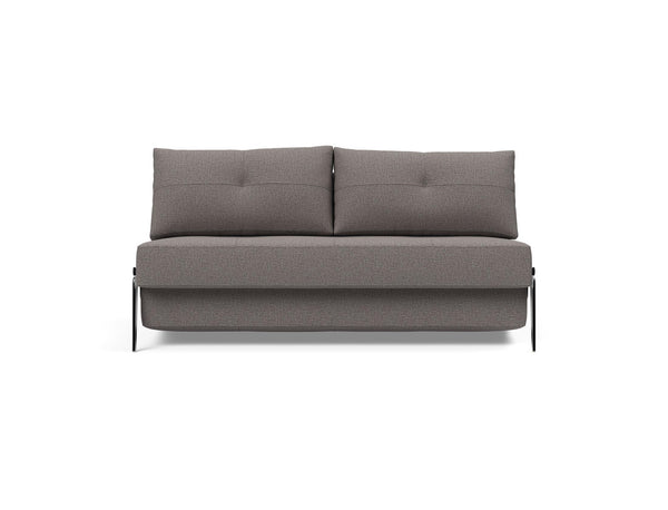 CUBED QUEEN SOFA BED in MIXED DANCE GREY FABRIC WITH Chrome legs 521