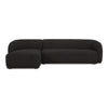Moe's Faye Left Sectional in Black Boucle