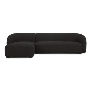 Moe's Faye Left Sectional in Black Boucle